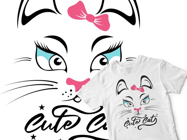 Cute cat t shirt design for purchase