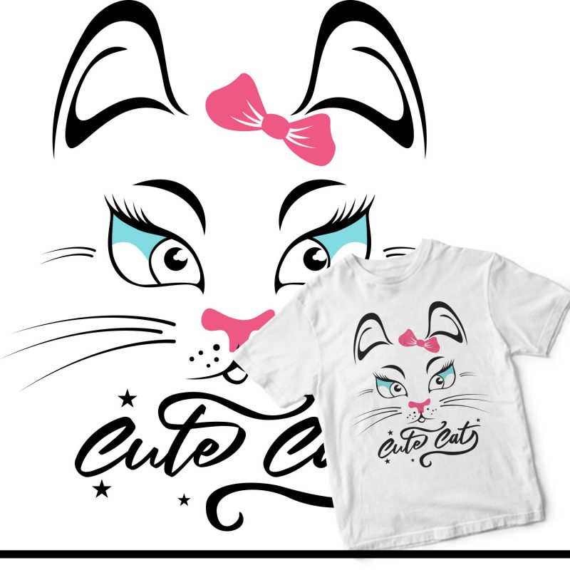 cute cat t shirt design for purchase