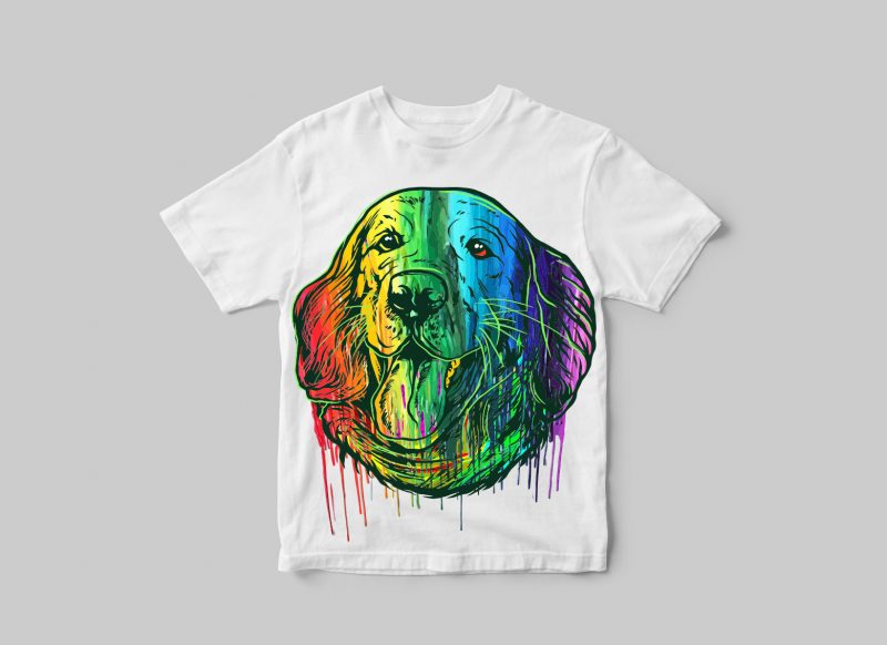 Happy dog #2 graphic t-shirt design