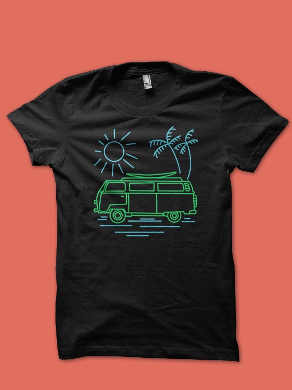 summer van t-shirt design for sale