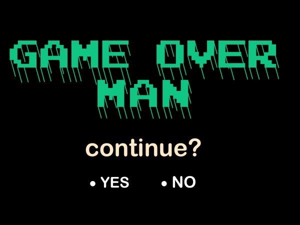 Game over man t-shirt design for sale