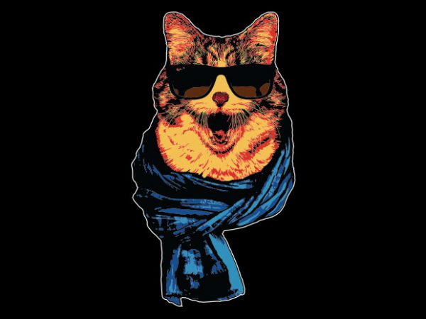Hipster cat t shirt design to buy