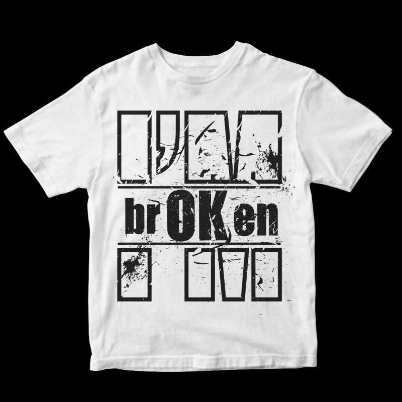 i’m br OK en broken t shirt design for sale