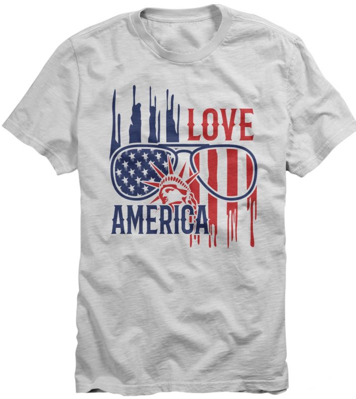 LOVE AMERICA vector design template t-shirt for sale t shirt design for purchase