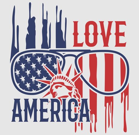 Love america vector design template t-shirt for sale t shirt design for purchase