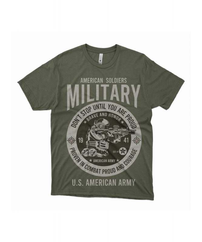 American Army t-shirt design. Text editable. font include