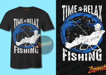 Time to Relax Let’s Fishing PNG t shirt design for purchase