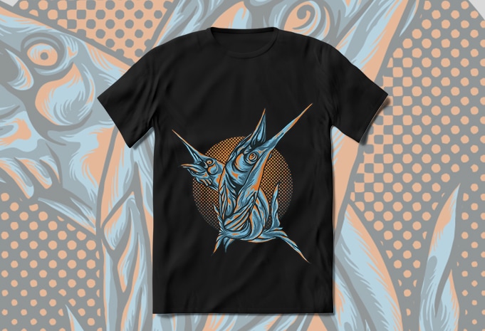 Battle Marlin Tshirt Design