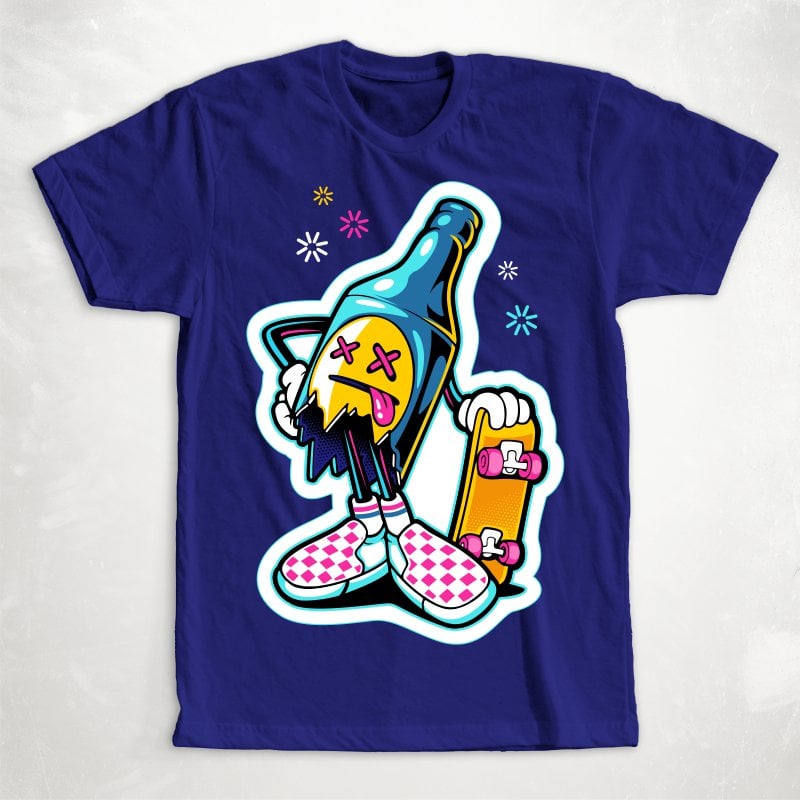 Bottle Character t-shirt design for commercial use