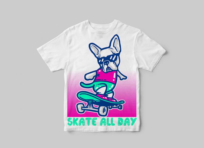 Skate dog buy t shirt design artwork