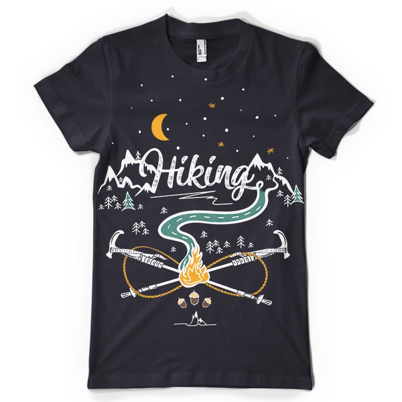 Hiking ready made tshirt design