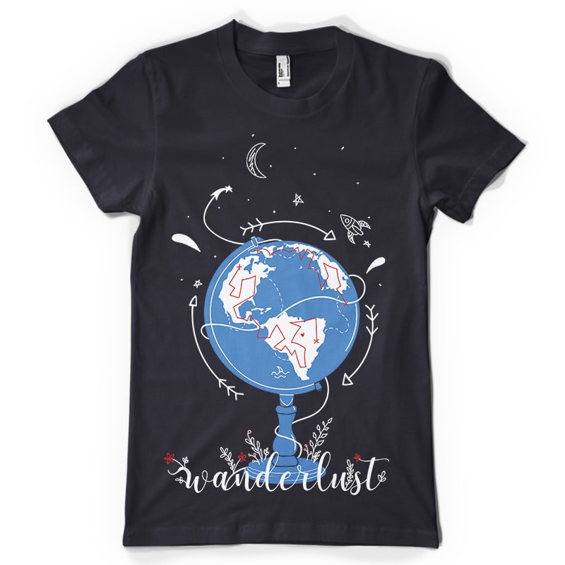 Wanderlust buy t shirt design for commercial use