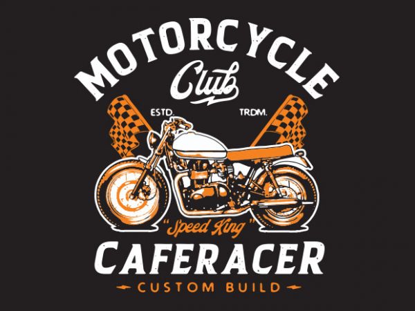 Motorcycle club print ready t shirt design