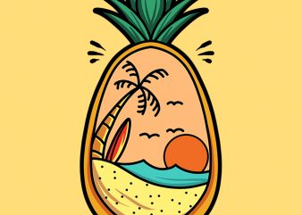 pineapple sunset graphic t-shirt design