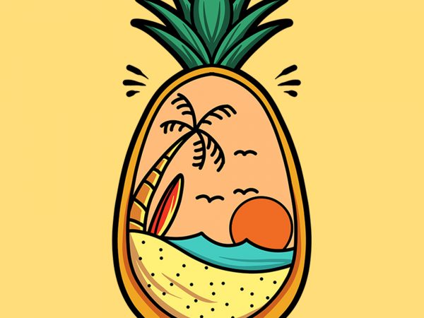 Pineapple sunset graphic t-shirt design