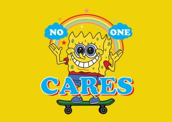 no one cares print ready t shirt design