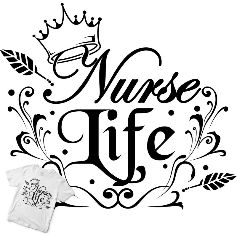 nurse life graphic t-shirt design