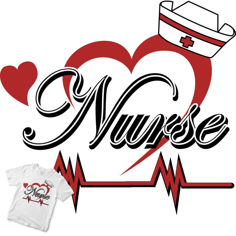 nurse graphic t-shirt design