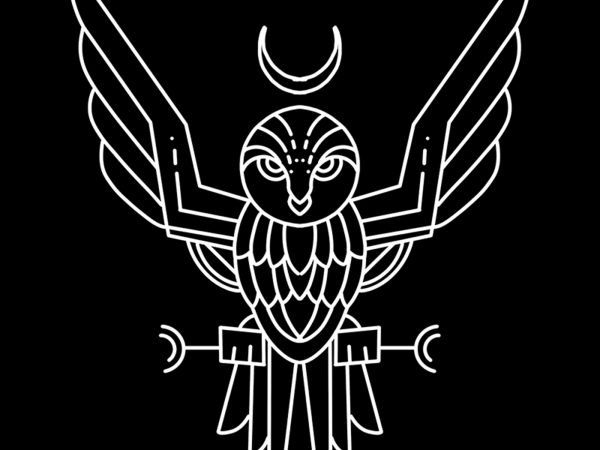 Owl line art design for t shirt