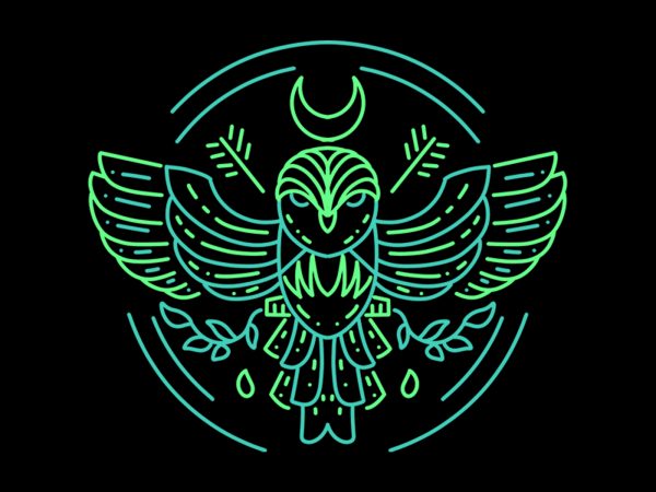 Owl line art ready made tshirt design