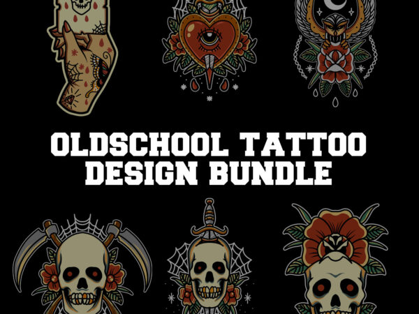 Oldschool tattoo design mega bundle