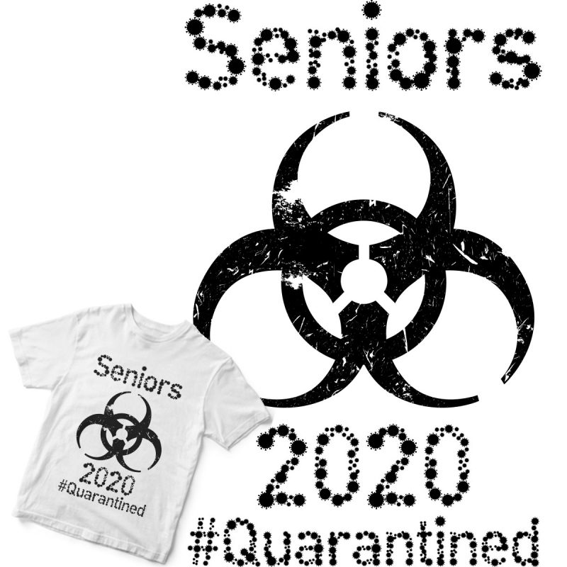 seniors 2020 class of the quarantine buy t shirt design for commercial use