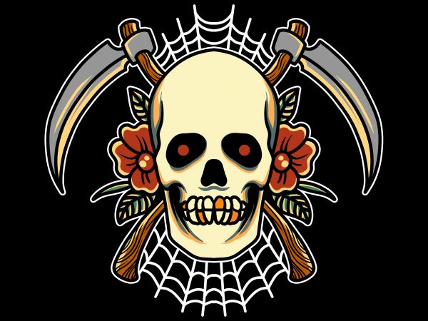 Reaper skull print ready t shirt design