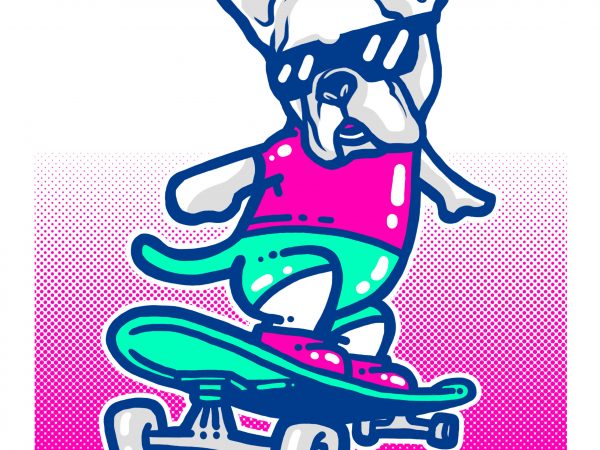 Skate dog buy t shirt design artwork