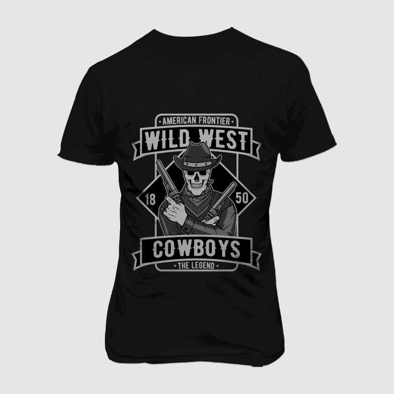 skull cowboy design for t shirt - Buy t-shirt designs