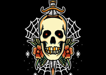 skull and dagger shirt design png