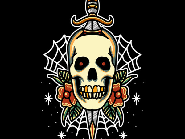 Skull and dagger shirt design png