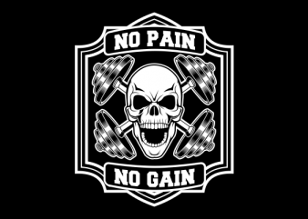 skull gym t-shirt design for sale