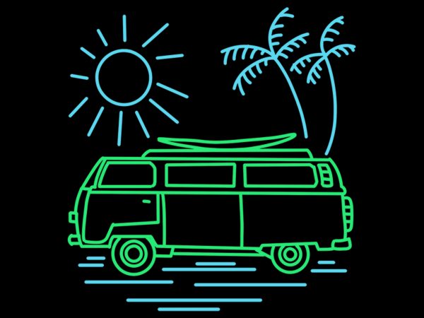 Summer van t-shirt design for sale