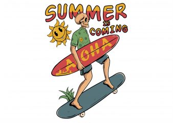 Summer is coming graphic t-shirt design