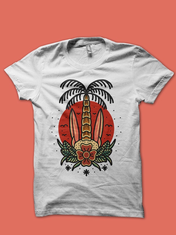 summer palm design for t shirt tshirt design for sale