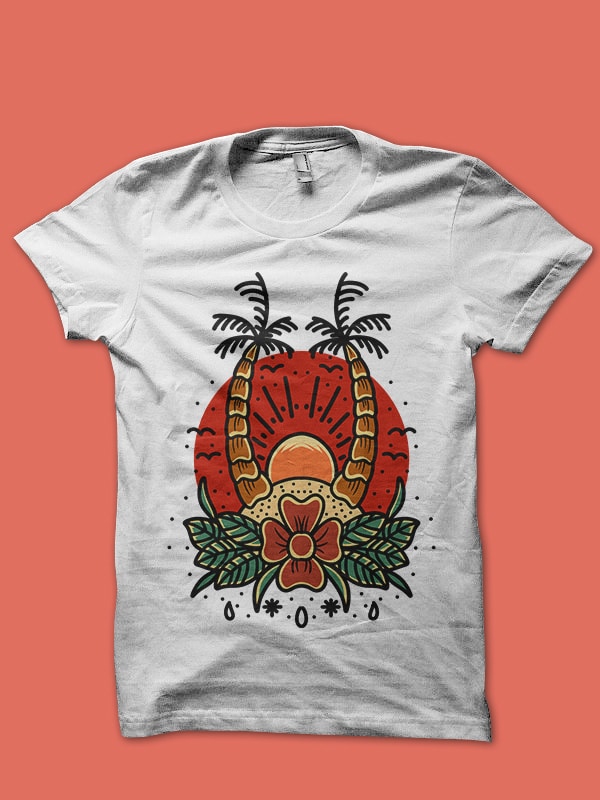 summer sunset t shirt design for sale