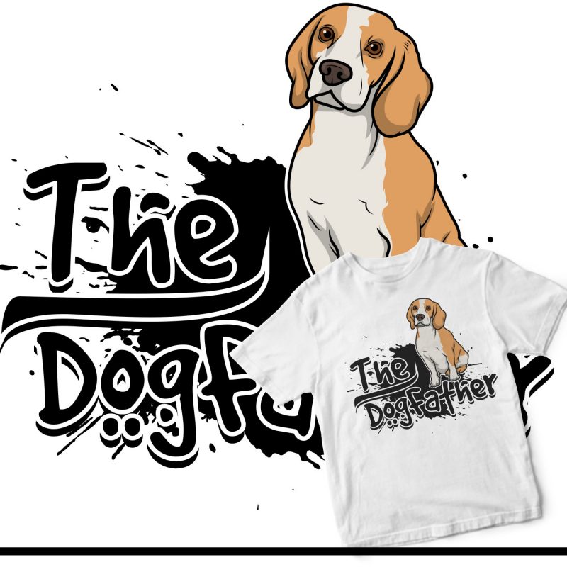 the dog father t-shirt design for commercial use