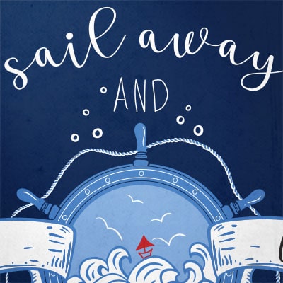 Sail away graphic t-shirt design