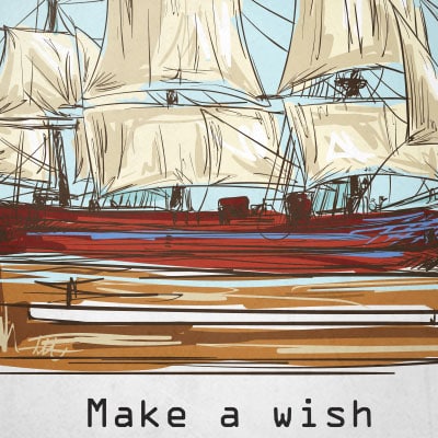 Ship in a bottle graphic t-shirt design Ship in a bottle graphic t-shirt design