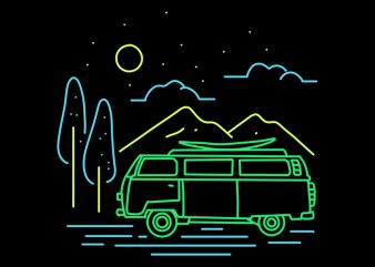 adventure van t shirt design for purchase