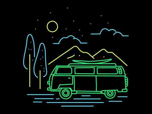 Adventure van t shirt design for purchase