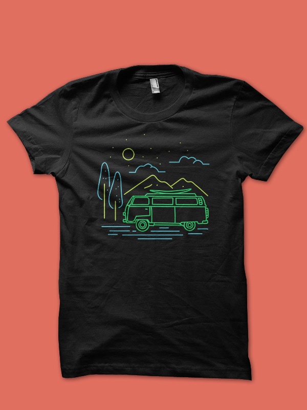 adventure van t shirt design for purchase