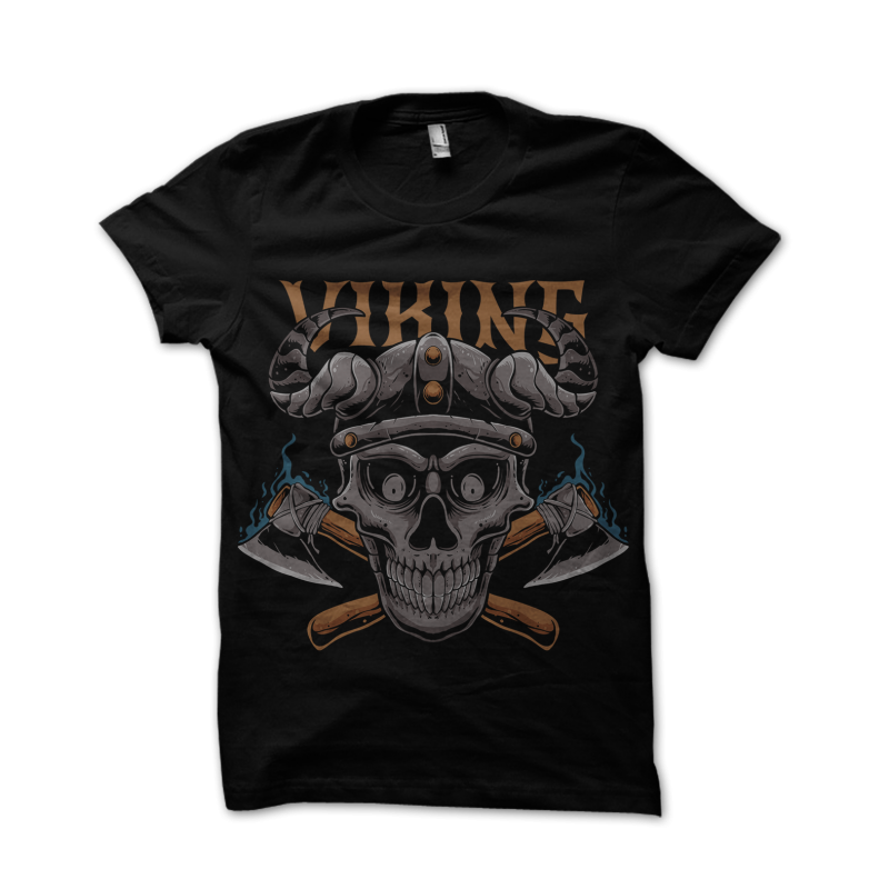 Viking skull t shirt design template