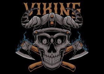 Viking skull t shirt design template