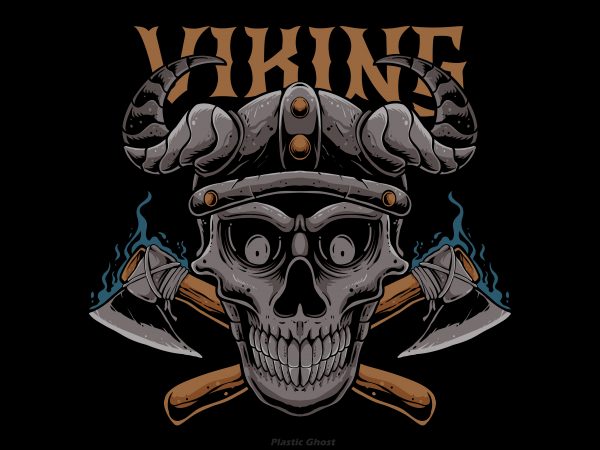 Viking skull t shirt design template
