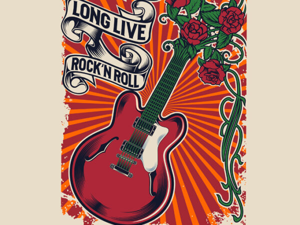 Long live rock and roll t shirt design template