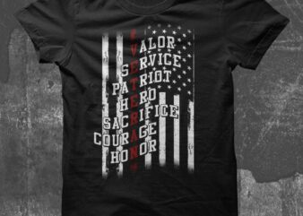 Veteran Text Flag t-shirt design for commercial use