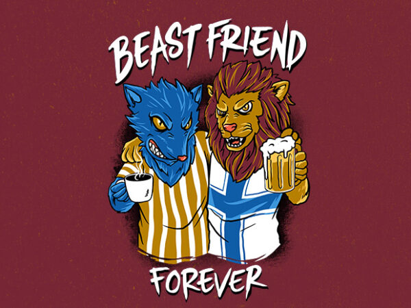 Beast friend t-shirt design png