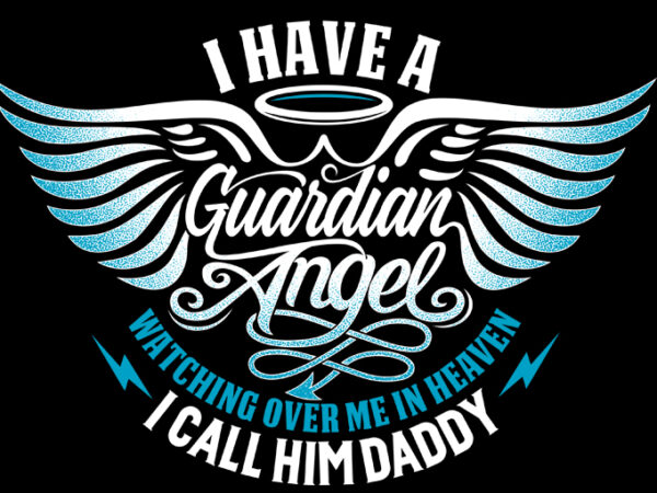 Guardian angel graphic t-shirt design