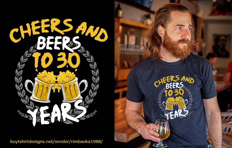 Birtday 30 year old cheers and beers psd file editable text and layer